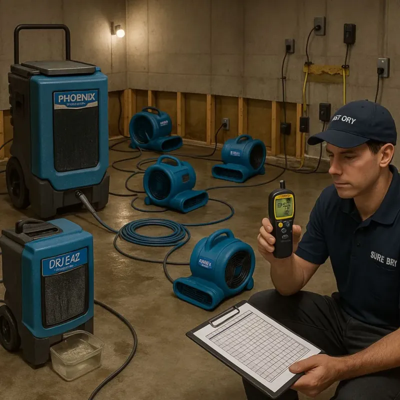 Structural Drying and Dehumidification process in East Aurora, NY